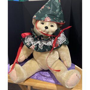 Vintage Just Ducky‎ Piper Of Bandbox Bears By Lee 1987 Plush Bear Ceramic Face